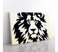 Vivid Abstract Lion Canvas Wall Art Print Ready to Hang, Framed Picture for Living Room Bedroom Home Office Décor, 60x40 cm (24x16 Inch)