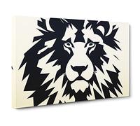 Vivid Abstract Lion Canvas Wall Art Print Ready to Hang, Framed Picture for Living Room Bedroom Home Office Décor, 30x20 Inch (76x50 cm)