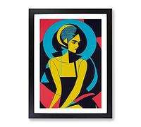 Vivid Abstract Woman Framed Print | A2 Black Framed Wall Art | Ready to Hang | Abstract Fantasy Picture | Living Room Bedroom Lounge Office