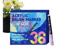 Vivid Acrylic Markers, Soft Brush Pens, Paint Marker Set with Layering Paints, Water Tools, Party Decorations with Stylish Design, Craft Supplies for Kids and Adults