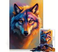 Vivid Alpha Wolf Portrait Jigsaw Puzzle for Teenagers 1000 Pieces Sharp Recall Quiet Recreation Uniform Cut Unique Xmas Gift (50x75cm)