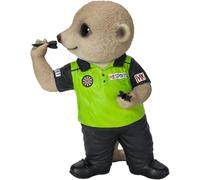 Vivid Arts Dart Player Meerkat Statue Hand-Painted Resin Figurine Novelty Garden & Home Decor Green Dart Themed Ornament