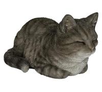 Vivid Arts Dreaming Cat Grey Tabby Ornament - Peaceful Sleeping Cat Figure | Indoor & Outdoor Home & Garden Décor