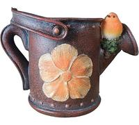 Vivid Arts - Flower Printed Planter in Rust - Garden Ornament - Indoor Outdoor