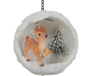Vivid Arts Hanging Reindeer In A Snowball Christmas Ornament