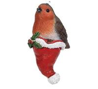 Vivid Arts - Hanging Robin in Xmas Hat - BG-CH74-G