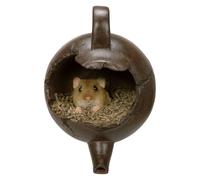 Vivid Arts Hanging Teapot Birdhouse with Harvest Mouse - Whimsical Garden Nesting Décor | Indoor & Outdoor Ornament