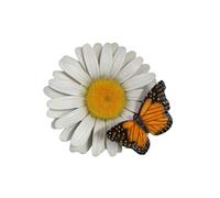Vivid Arts - Hanging White Daisy with Butterfly - Garden Decor - Indoor & Outdoor