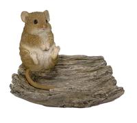 Vivid Arts - Harvest Mouse on Driftwood - Garden Decor - Indoor & Outdoor