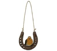 Vivid Arts HGF-038 - Hanging Robin on Horseshoe - Indoor & Outdoor - Garden Decor