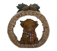 Vivid Arts - Highland Cow - Highland Cattle Silver Birch Welcome Log