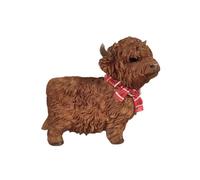 Vivid Arts - Highland Cow - Standing Ornament with Red Scarf
