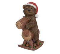 Vivid Arts Large Bear On A Rocking Reindeer Hanging Christmas Decoration
