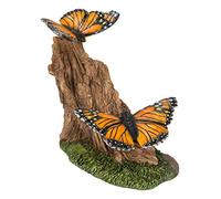 Vivid Arts Monarch Butterflies on Log Resin Garden Figurine Multicolor