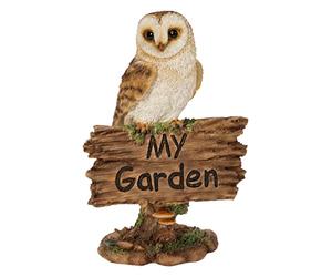 Vivid Arts - My Garden Sign Barn Owl Realistic Decoration, MG-BARN-F, H: 16cm, Multicolored