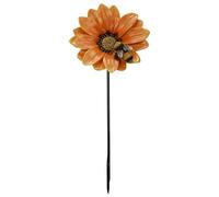 Vivid Arts Orange African Daisy with Bee on Stem - Decorative Garden Stake Ornament | Indoor & Outdoor Plant Décor
