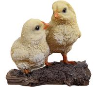 Vivid Arts Playful Baby Chicks On Log Garden Ornament