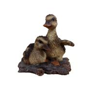 Vivid Arts Realistic Baby Ducklings on Log | Resin Home or Garden Decoration | RL-PF31-D