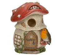 Vivid Arts Red Toadstool Birdhouse/Robin Nesting Box - Whimsical Garden Wildlife Home | Decorative Outdoor Bird Box