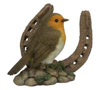 Vivid Arts - Robin on a Horseshoe Garden Decor