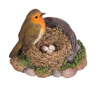 Vivid Arts Robin Standing on Rusty Pail Guarding Eggs Highly Detailed Home Garden Lawn Decoration Ornament (BG-RB05-D)