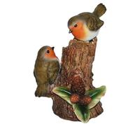 Vivid Arts Robins on Tree Stump Ornament
