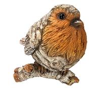 Vivid Arts - Silver Birch Robin Wood Effect Garden Decor, SB-ROBN-G, H: 10 cm, Multicolored