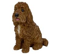 Vivid Arts Sitting Ginger Cockapoo Ornament - Realistic Dog Garden Decoration | Indoor & Outdoor Décor