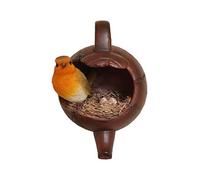 Vivid Arts Wall Hanging Robin Nested in Teapot Home or Garden Decoration (HGF-013)