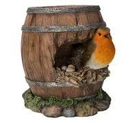 Vivid Arts - Wall Hanging Robin Water Barrel with Nest Home or Garden Decoration (WH-RB06-D)
