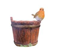 Vivid Arts - Water Bucket Ornament with Robin & Bronze Detailing- BS-RB25-D