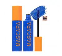 Vivid Blue Mascara with Tapered Bristle Brush, Orange Cap, 1 Tube | Integrated black wand stem, supports targeted application across the lash line, for daily, evening and creative make-up looks