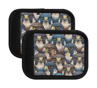 Vivid Cartoon Art Eagles Luggage Handle Wrap Soft Handle Covers Suitcase Makers Covers for Travel, 5.9x4.3in, Vivid Cartoon Art Eagles, Set of 4