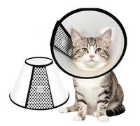 Vivid cat cone, 23-27CM lightweight Elizabethan era plastic collar, suitable for cats, mini dogs, and rabbits (M, black)