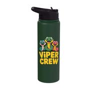 Vivid Cheerful Vibrant Slithering Snake Fun Stylized Viper Stainless Steel Insulated Water Bottle