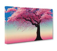 Vivid Cherry Blossom Tree Canvas Print | Gallery Wrapped 30mm Frame Wall Art | 30x20 inches | Ready to Hang | Contemporary Floral Picture | Living Room Bedroom Lounge Office