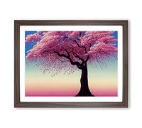 Vivid Cherry Blossom Tree H1022 Framed Print for Living Room Bedroom Home Office Décor, Wall Art Picture Ready to Hang, Walnut A3 Frame (46 x 34 cm)