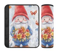Vivid Color Flowers Cute Gnome 2 Pack seat Belt Shoulder Strap pad, Stop seat Belt Cutting into Neck, seat Belt Covers for SUV Van Auto 10x7.7 in funda para cinturón de carro