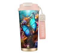Vivid Colorful Garden Print Stainless Steel Insulated Travel Coffee Mug, Camping Mug,Coffee Tumbler For Men Women