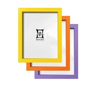 Vivid Coloured Picture Photo Frame | Wooden Moulding | Bright Colours | Various Sizes, Orange, A4