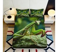 Vivid decor 3D Printed Praying Mantis Fitted Sheet Microfiber soft touch, wrinkle resistant, home bedroom, guest room bedding, easy care 90x200x25cm