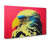 Vivid Eagle Bird Canvas Print | Gallery Wrapped 30mm Frame Wall Art | 30x20 inches | Ready to Hang | Contemporary Animals Picture | Living Room Bedroom Lounge Office