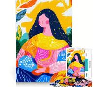 Vivid Fauvist Vision of The Mona Lisa Jigsaw 1000 Pieces Memory Skill Fun Smooth Edge Perfect Interlock Fun-filled Way to Fill Empty Hours (38x52cm)