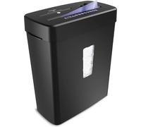 Vivid Green Paper Shredder, P4 Safety Standard, Chips 4x39mm, Black, 13L Catch Tray, For Paper/CDs/Credit Cards, 8 Sheets Capacity, Power Supply, 16.4x31.8x35.3cm, 65dB
