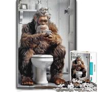 Vivid Jigsaw Puzzle for Adults, Bigfoot on The Toilet, 1000 PCS
