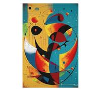 Vivid Jigsaw Puzzle for Adults, Cosmic Crescents And Orbits - Mid-Century Modern Abstract Geometry, 1000 PCS