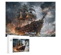 Vivid Jigsaw Puzzle for Adults, Da Vinci's Stormy Voyage, 300 PCS