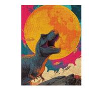 Vivid Jigsaw Puzzle for Adults, Jurassic Moonlit Adventure, 500 PCS