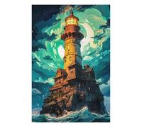 Vivid Jigsaw Puzzle for Adults, Lonely Lighthouse at Night, 1000 PCS