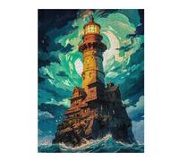 Vivid Jigsaw Puzzle for Adults, Lonely Lighthouse at Night, 500 PCS